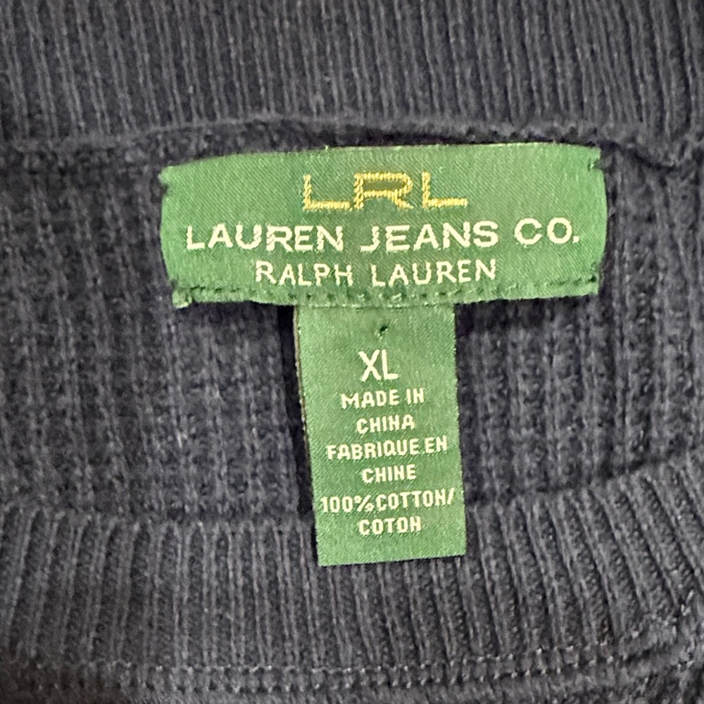 LRL Ralph Lauren Multicolor Striped Waffle Knit Crew Neck Sweater - Picture 2 of 7